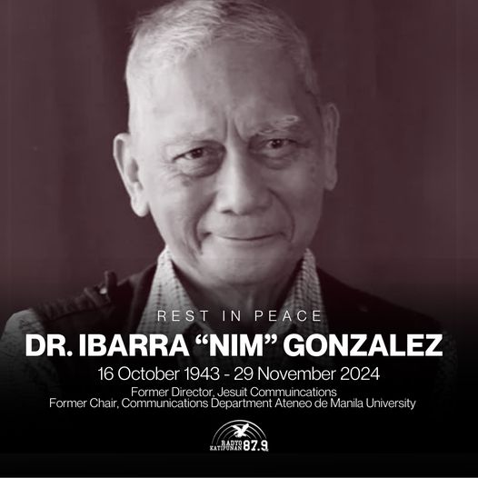 Dr. Ibarra “Nim” Gonzalez’s Death & Obituary: Manila, PH: Former JesCom Director Passes at 81