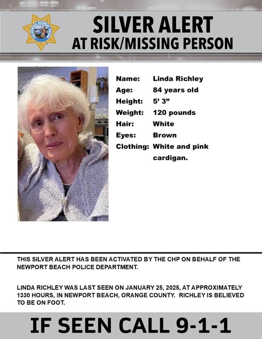 Silver Alert Issued for Linda Richley: Missing 84-Year-Old in Orange County, CA